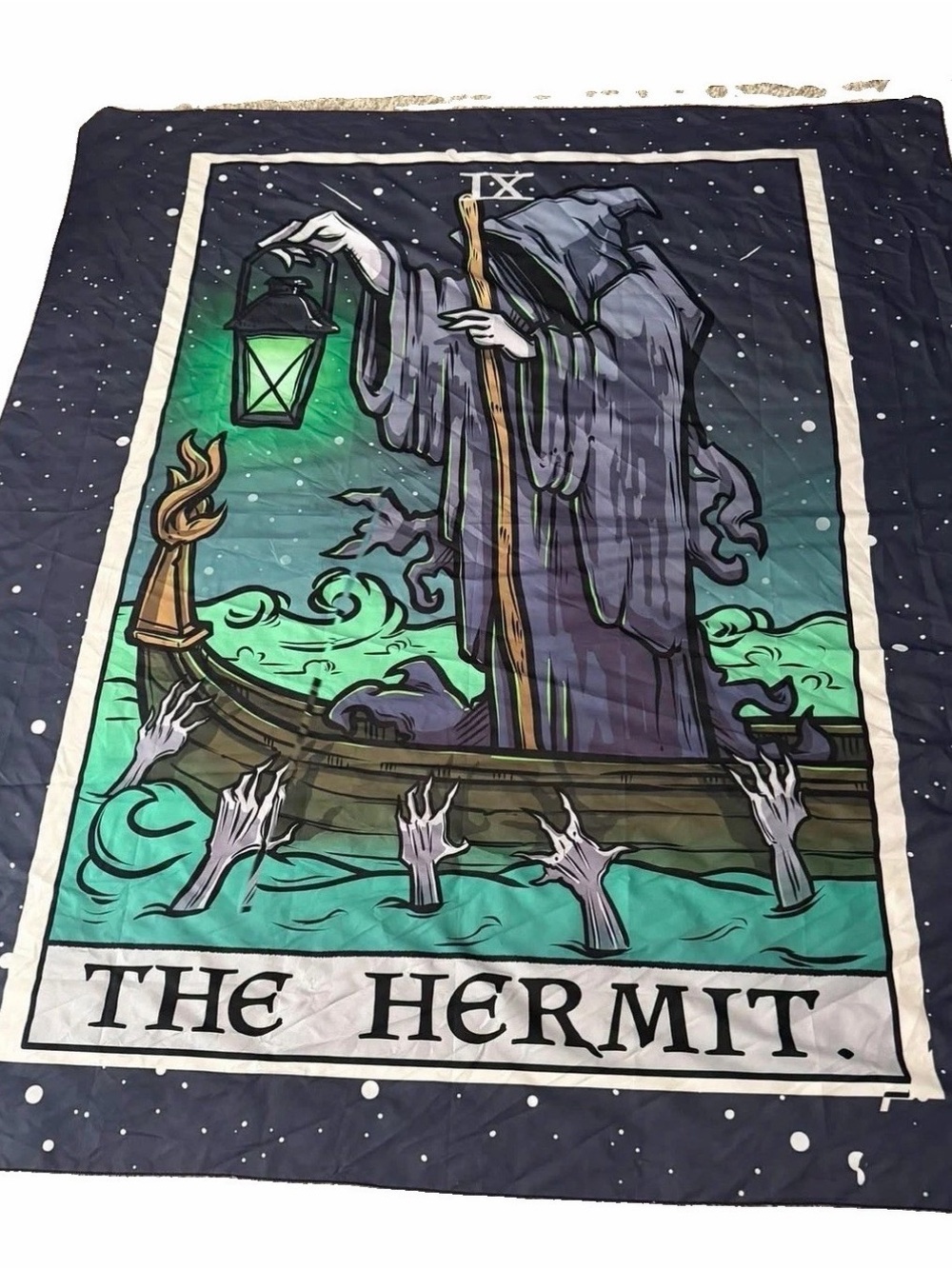 The Hermit Grim Reaper Tarot Card Backdrop Gothic Halloween Wall Decor 77”x69”